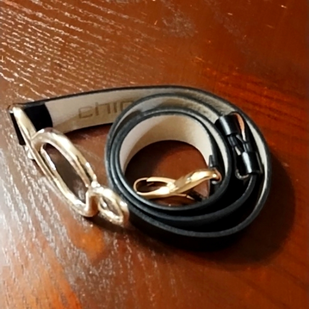 Chico’s Black Adjustable, Belt Leather.